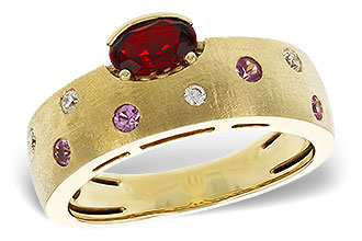 E329-79433: LDS RG .58 MULTI CLR (GAR & PINK SAPP) .66 TGW