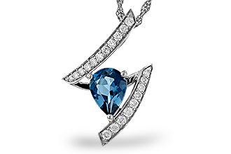 F329-73942: NECK 1.04 LONDON BLUE TOPAZ 1.23 TGW (8x6MM)