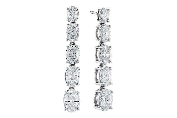 G328-88478: EARRINGS 1.90 TW OVAL DIAMONDS