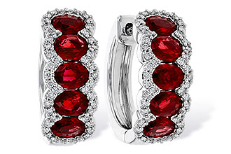 H329-79451: EARRINGS 2.20 TW RUBY 2.45 TGW