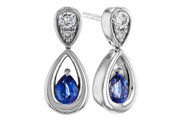 K329-75769: EARRINGS .42 SAPPHIRE .54 TGW (4x3 SAPP)